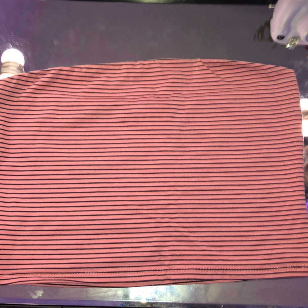pink w black stripes tube top